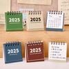 2Pcs 2025 Desk Calendar Mini Desktop Standing Flip Calendar Portable School Stationery Learning Planner Pocket Calendar