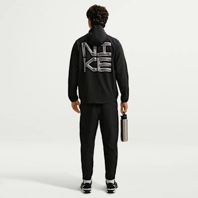 Men's Nike Jackets Men's Black/White Hooded Non Detachable Moderate