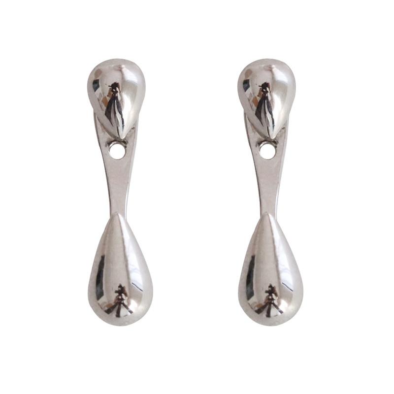 Серьги из чистого металла в форме капель воды