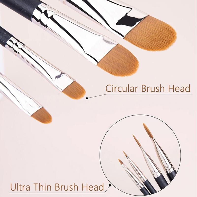 Flat Round Ultra-Thin Foundation Concealer Makeup Brush Professional Contour Liquid Cream Concealer Make-Up Tool 4 Types Sizes