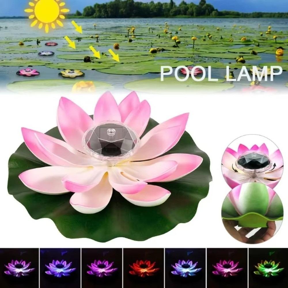 RGB Solar Floating Lotus Light 7 Color Changing Lotus Night Lamp Decor Water Floating Lamp Pool