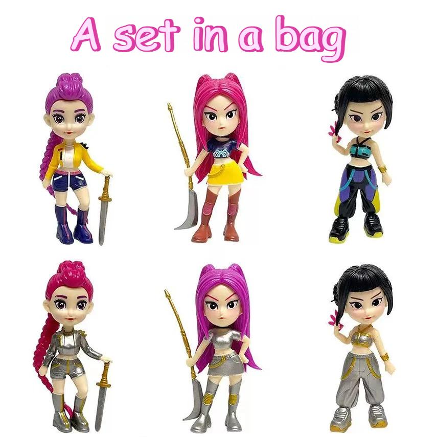 Аниме K-Pop Охотник на демонов, слепой бокс, забавная игрушка-сюрприз, маленькая статуэтка, периферийная модель, настольная игрушка-сюрприз, украшение, подарок.