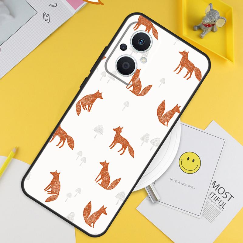 Мультяшные лисы Животное Для OPPO Reno 8T 11F 12F 13F 14F 7 8 Lite 10 11 12 13 14 Pro OPPO Find X9 X8 X5 X6 Pro Чехол
