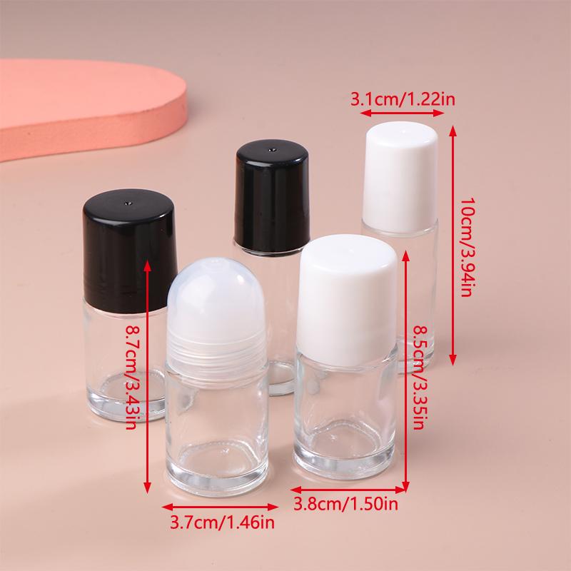 30/50Ml Empty Glass Refillable Roll On Bottles Plastic Roller Bottle Leak-Proof Cosmeitic Containers For Essential Oil Perfumes