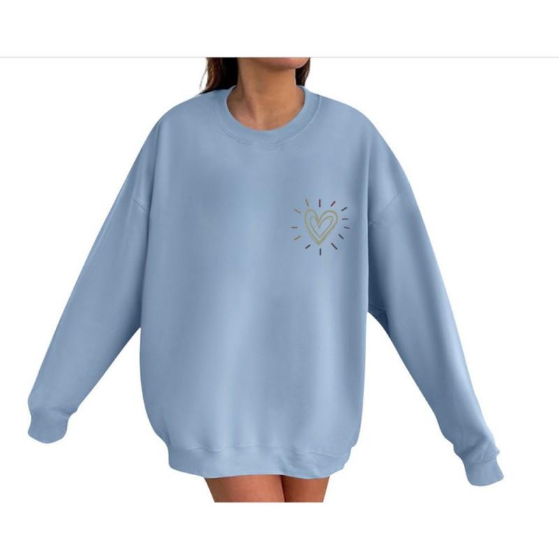 Unisex Oversized Hoodless Sweatshirt Women Men Fall Winter Casual Long Sleeve Cotton Blend Top