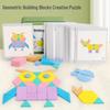 Wooden Tangram Puzzle: Children's Early Education Toy with Geometric Shape Blocks for Hands-On Training and Intelligence Development