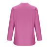 Women Casual Shirt V-Neck Buttons Half Placket Long Sleeve Blouse Solid Color Loose Fit Tunic Tops Office Lady Shirt