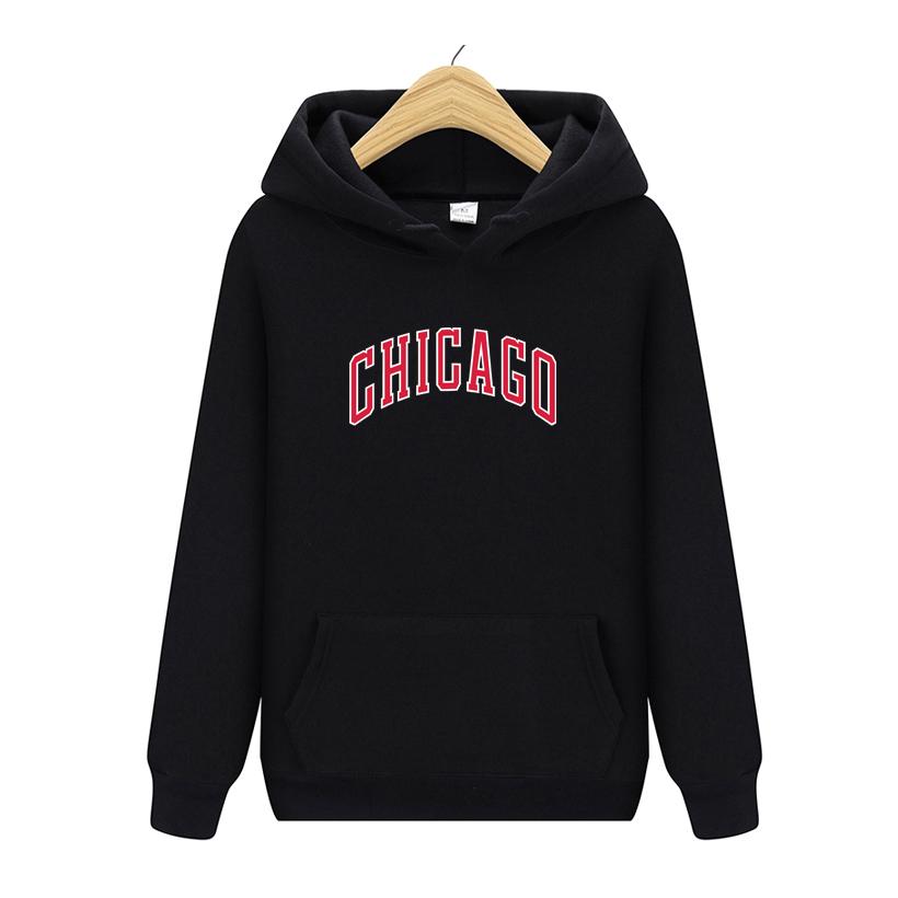 Chicago Men Hoodie Fashion Oversize Hoodies Women Pocket Long Sleeve Hoodies Clothing Chicago Sweatshirt Women Sweatshirts