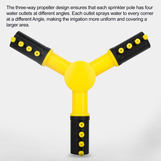 Automatic Lawn Sprinkler 3-Arm Adjustable 360-Degree Rotating Garden Sprinkler Water Sprinkler Garden