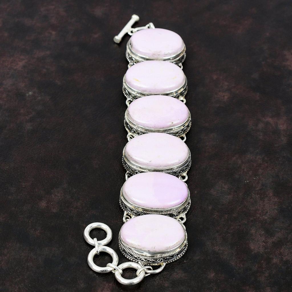 Браслет из драгоценного камня фосфосидерита, браслет из стерлингового серебра 925 пробы, дизайнерские ювелирные изделия, регулируемый браслет-цепочка, винтажный браслет ручной работы для подарка