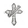 Dark Vintage Vintage Star Cross Open Ring Hip Hop Punk Niche Design Stacked Personality Ring Woman