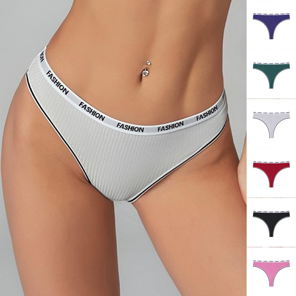 Women's Low Waisted Thong Sexy Bikini Sports Casual Letter Hip Lifting Women's Underwear