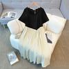 Plus-size Women's Dress with A Fashionable and Stylish Touch, Color-blocking and Patchwork Style, A New Summer A-line Dress