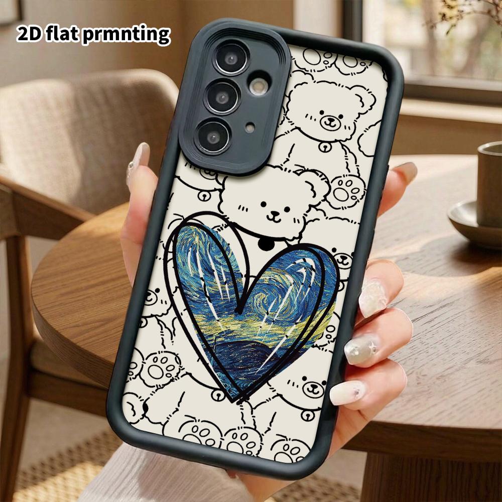 Phone Case: 2D Flat Samsung Galaxy A34 A35 M05 M06 S20 S22 S21 FE Plus 5G Protective Case, Starry Night Heart, Christmas and Halloween Gift