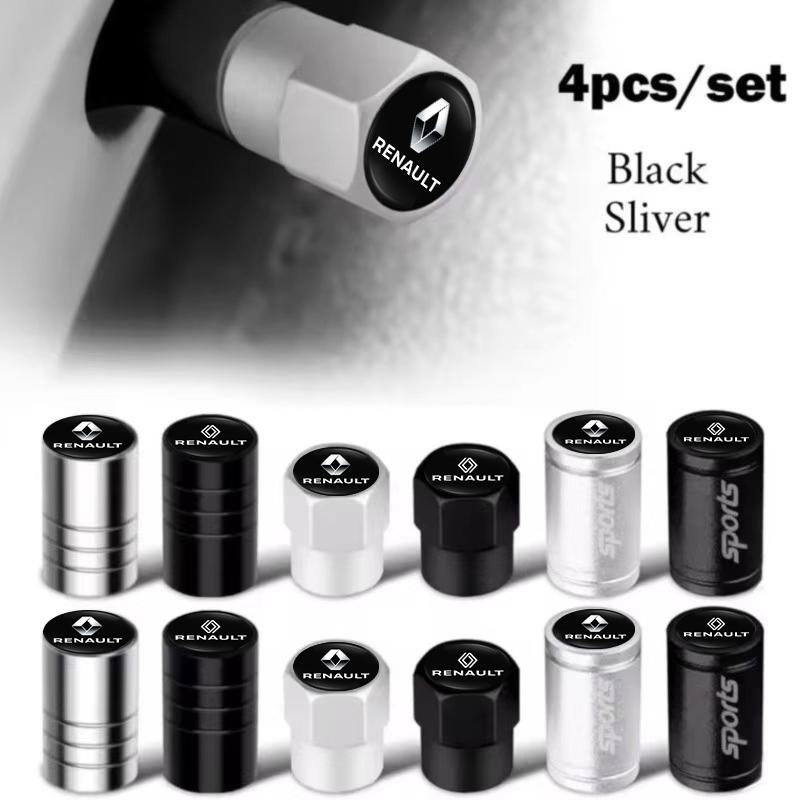4pcs Car Tire Valve Stems Cap Aluminum Tyre Wheel Stem Air Valve Cover Airdust For Renault Clio Laguna 2 Megane 2 3 Duster Logan Z888