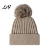 Machine Washable Winter Caps Knitted Hat for Women Cold Weather Fleece Lined with Pom Thermal Beanies Pom Chunky Snow Hat Soft Ribbed Knit