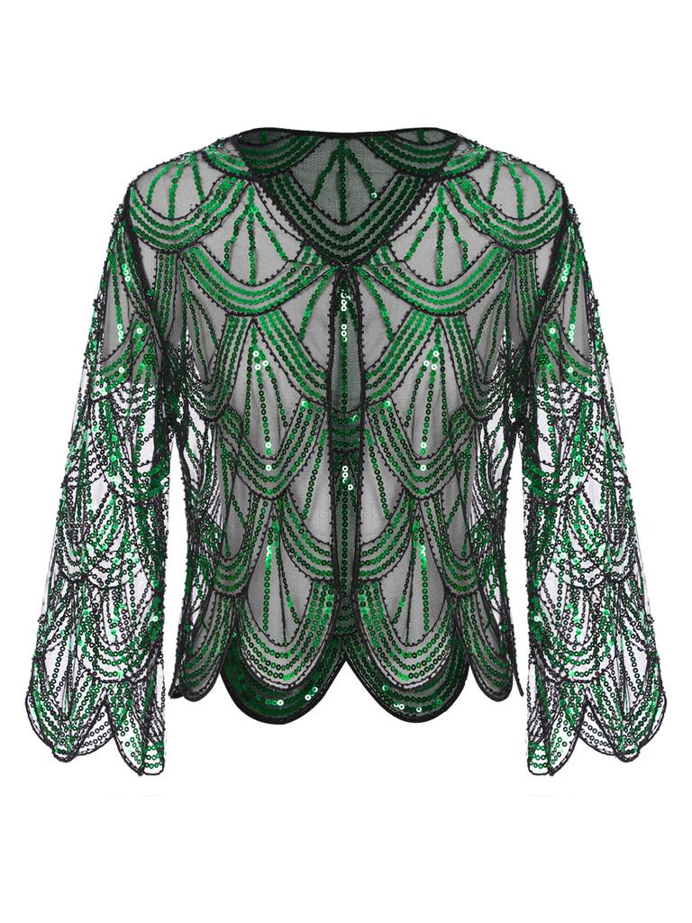 Женская полая кружевная шаль с блестками 1920-х годов, вечерняя накидка-хлопушка, свадебное болеро, пожимание плечами