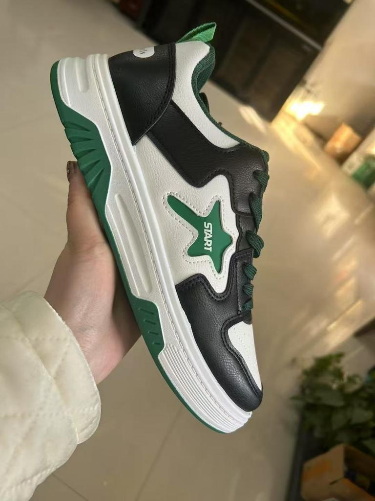 Men's shoes spring 2025 new soft-soled heightening board shoes versatile senior sense youth sports leather surface casual trendy shoes