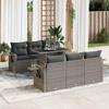 VidaXL Garden Lounge Set with Cushions 7 Pcs Grey Wicker 3326421