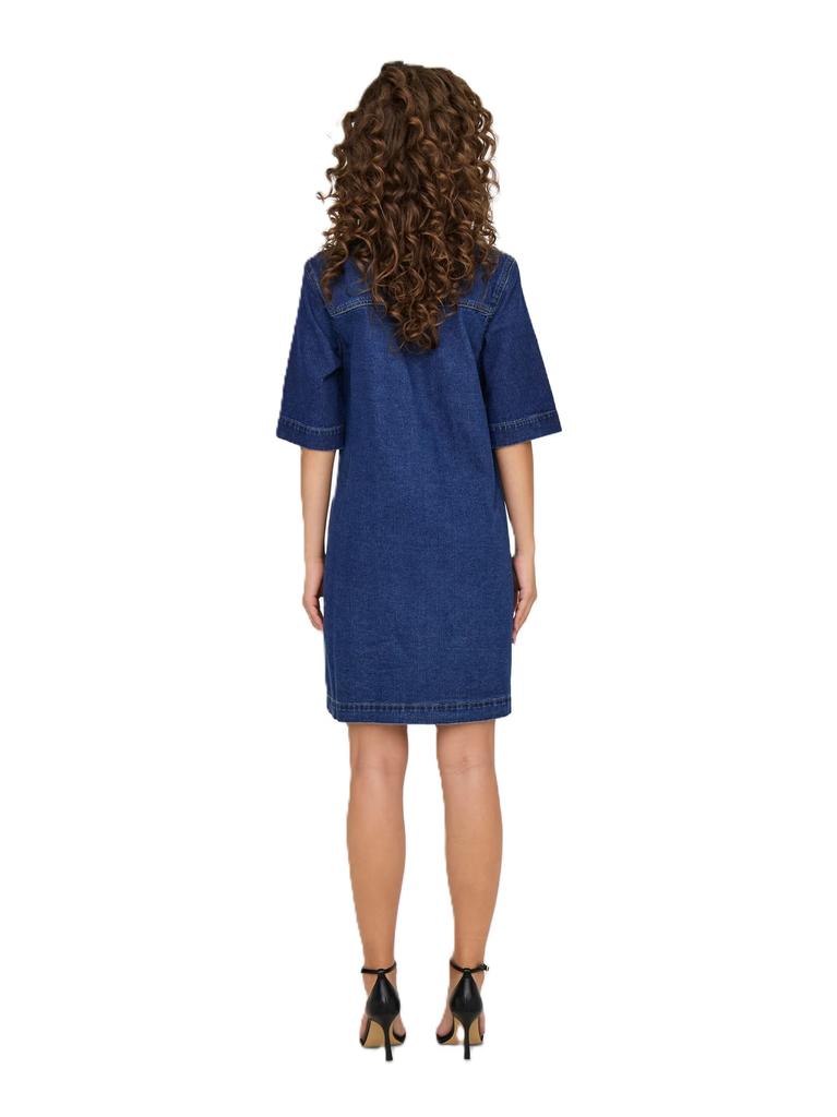 Only - Women' Denim Dress - Onlbelle / Button Dress Dnm Gua Noos 15324384 Dark Blue Denim