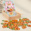 Wooden Feeding Carrots Rabbits Game Children Puzzle Toys For Fine Motor Training And Shape Recognition