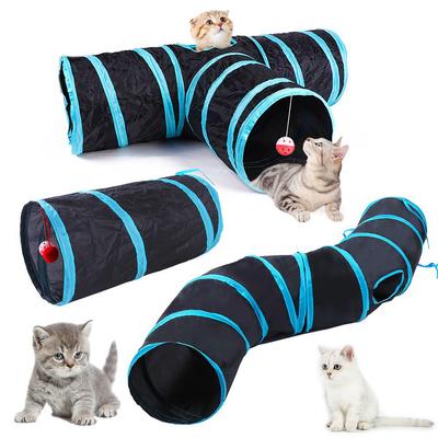 Туннель для кошек, складной туннель для кошек, игрушка для кошек, дышащая дрель, ствол для громкой бумаги в помещении, товары для животных, игровой туннель для кошек с проходом SY