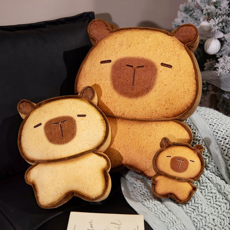 Creative soft toast capybara throw pillow plush toy doll capybara doll home sofa pillow doll