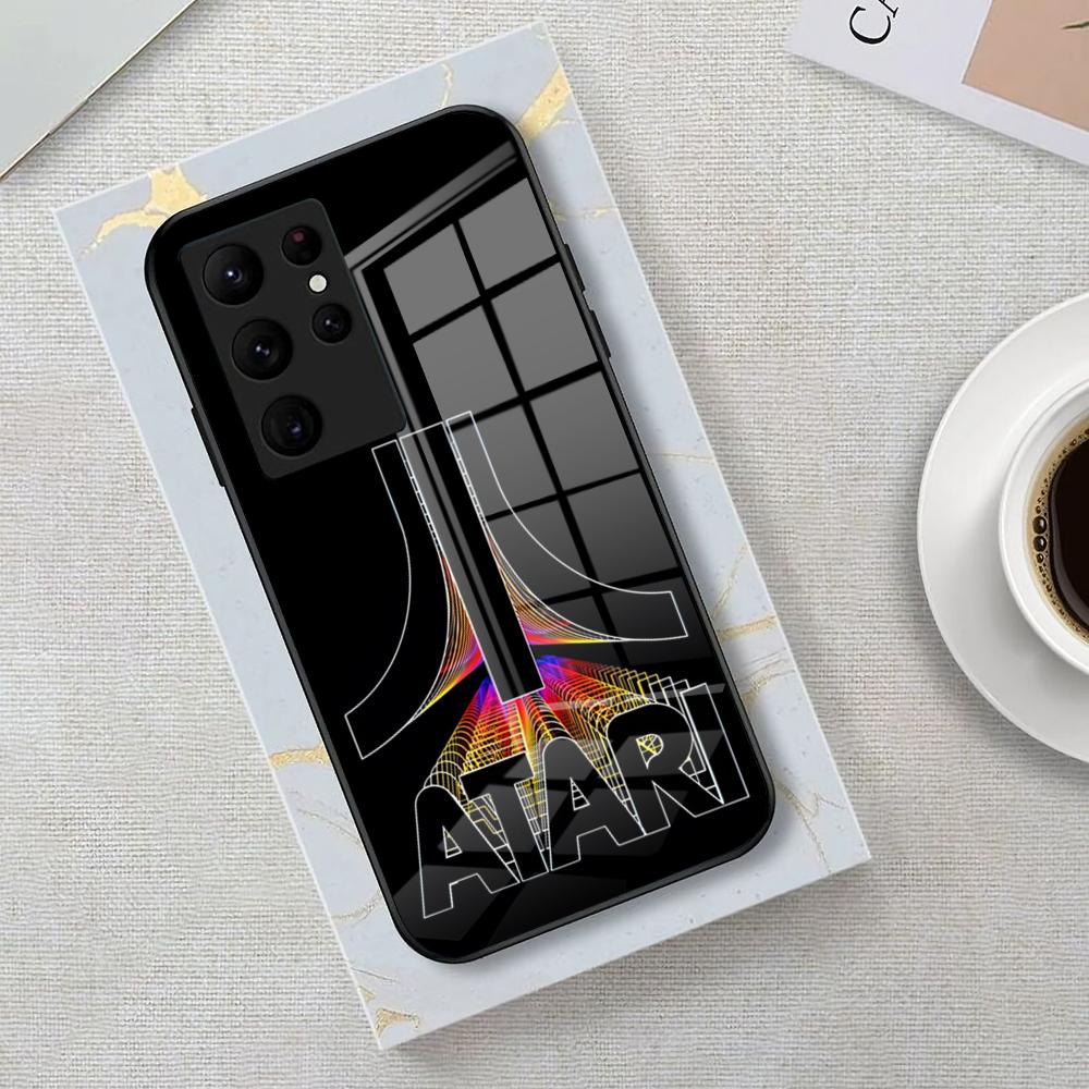 Чехол для телефона Atari для Samsung S26 S25 Edge Ultra 23 22 21 20 Ultra Plus S24 Fe Стеклянная крышка
