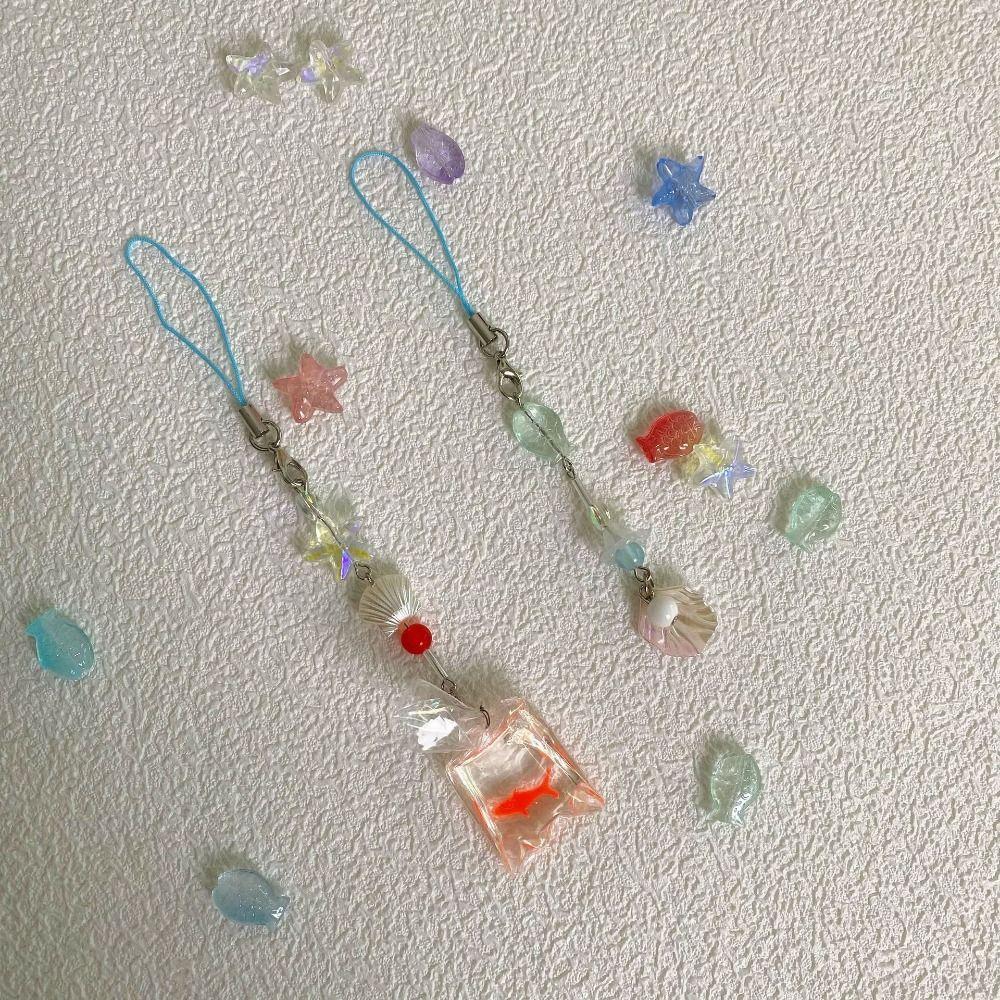 Золотая рыбка ремешок для телефона телефон подвеска бисерная цепочка для мобильного телефона Y2k шнурок для ключей