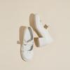 French Retro High-heeled Mary Jane Shoes Women's Spring and Summer New Light-mouth Bow Single Shoes Women's Round Head Thick-heeled Small Leather