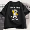 Unisex Dont Stop Meow Singer Cat Graphic Tshirt Short Sleeve Crew Neck Loose Funny Cartoon Casual Tops For Unisex Unisex