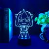 Новая странная светодиодная настольная лампа ANMIT Anime SPY×FAMILY Anya Forger Рисунок 3D ночник Красочный сенсорный пульт дистанционного управления Рождественский подарок