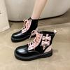 Ботинки для женщин 2024 Осень Универсальные и удобные женские ботинки из ПУ кожи на толстой подошве Короткие ботинки Рок Толстая подошва Элегантные