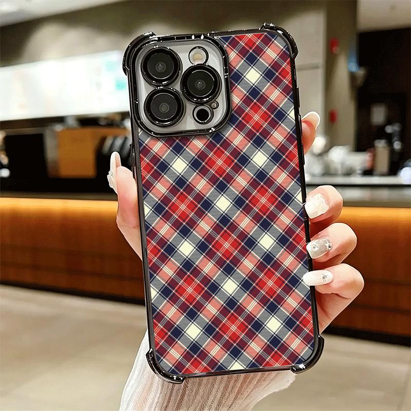 Мягкий чехол для телефона с узором в клетку тартана клана Стюарт для iPhone 15 16 17 Air 14 Pro Max 16E Plus 13 12 Mini, с покрытием, противоударный Funda