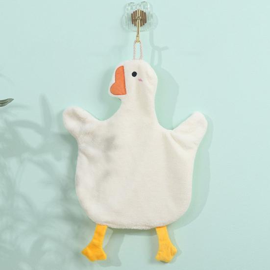 Hand Towel with Hanging Loop Highly Absorbent Quick Drying Wear Resistant Cute Goose Design Kitchen Cloth Dish Towel