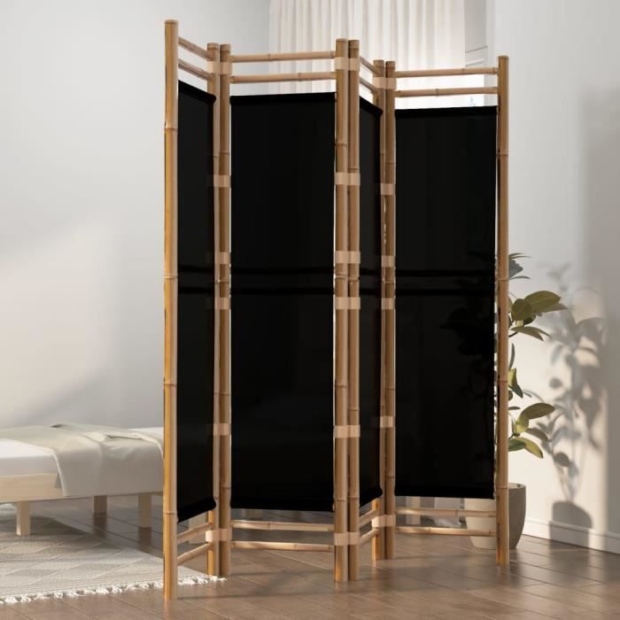 VidaXL Folding Room Divider 4 Panels 160 Cm Bamboo and Canvas 350628
