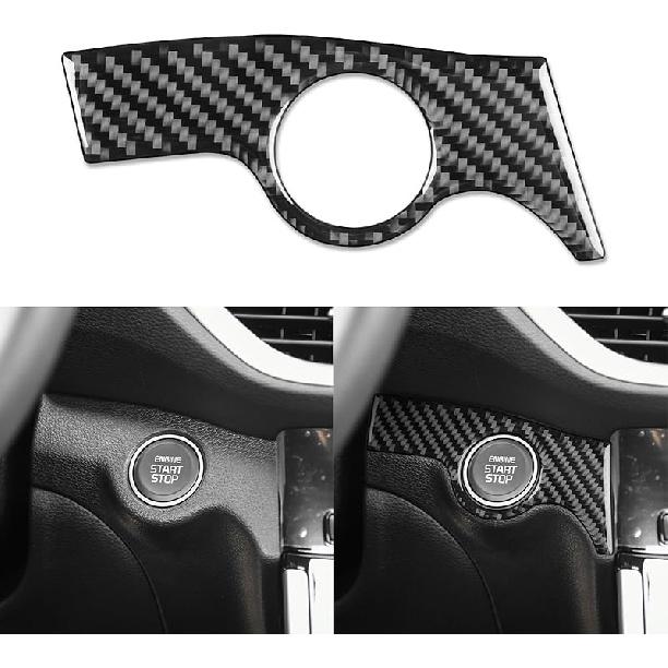 Real Carbon Fiber Accessories Decals Car Hazard Light Frame Panel Cover Compatible with KIA Forte K3 2024 Carbon Fiber Interior Trim Sticker