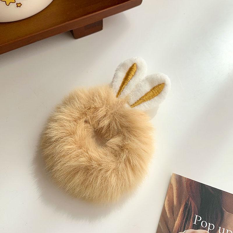 Плюшевая повязка на голову с ушками кролика – мягкий аксессуар для волос в лесном стиле на осень и зиму