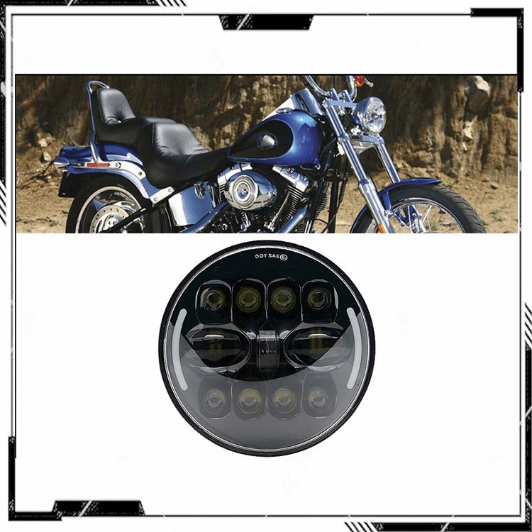 7" LED Headlight 40W for Jeep/Harley, Full Circle with Angel Daytime Running Light, High/Low Beam