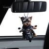 Акриловая подвеска для автомобиля Щенок, едущий на мотоцикле, подвесная подвеска со шнурком, легкое украшение для зеркала заднего вида, подвеска в виде животного для салона автомобиля