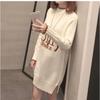 Autumn and Winter Mid-length Women's Sweater Loose Mid-length Maternity Dress Half-high Collar Outer Wear Base Shirt Coat