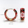 Colorful Circle Drop Earrings Cartilage Huggie Hoop Earrings Geometric Shaped Ear Rings Stylish Accessories for Women