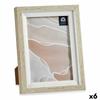 Photo Frame 16.5 X 21.5 X 2 Cm Crystal Beige White Plastic (6 Units)