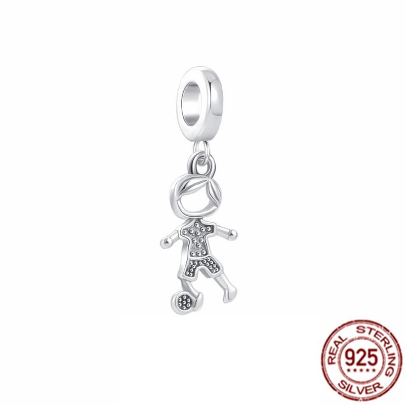 925 Sterling Silver Little Girl And Little Boy Dangle Charm Beads Fit Sweet Fasion Bracelet Bangle Diy Jewelry Gift