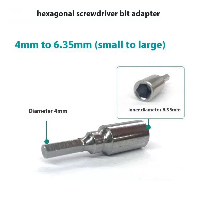 1/2Pcs 4MM To 6.3MM Hex Transducer Adapter Socket Magnetic Parts For Screwdriver Drill Bits Hand Tool