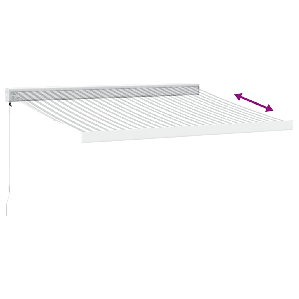 Retractable Awning Anthracite & White 3.5x2.5 m Fabric & Aluminum