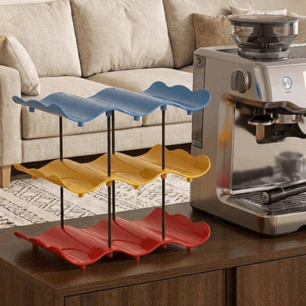 Large Capacity Wavy Multi-layer Finishing Rack Anti-Fall Water Cup Holder Cup Storage Rack Office