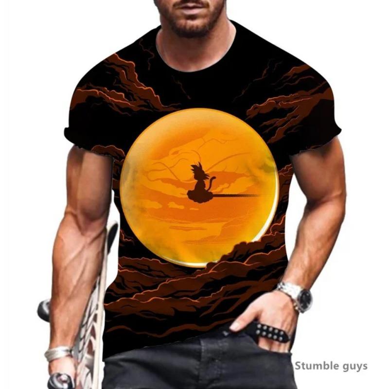 2026 Мужская уличная мода Аниме Dragon Ball Футболка Унисекс Goku Vegeta Kakarot Super Saiyan Оверсайз