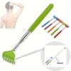 1PC Soft Grip Metal Back Scratcher Telescopic Extendable Handy Pocket Scrath(random Color)