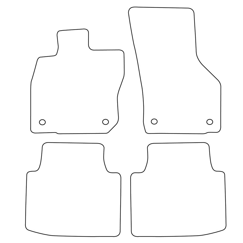 [Blm]Vw056 Red - Set Of Velour Floor Mats Suitable For Skoda Superb Iv 2024- - Red Trim